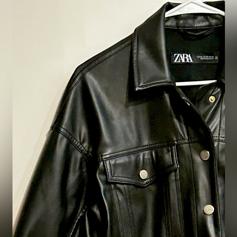 oversized faux leather jacket from Zara